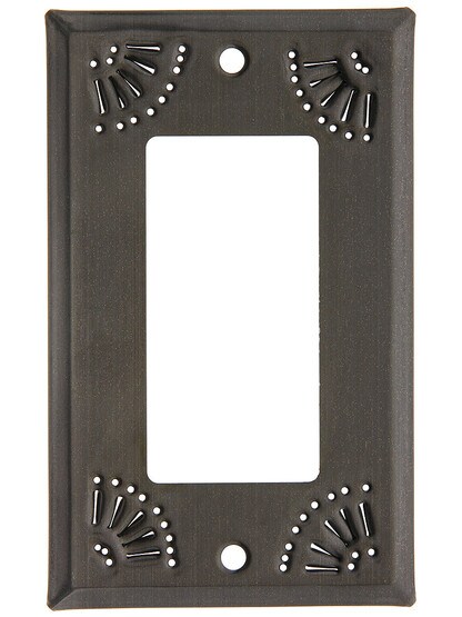 Pierced Country Tin Single GFI Cover Plate in Country Tin.